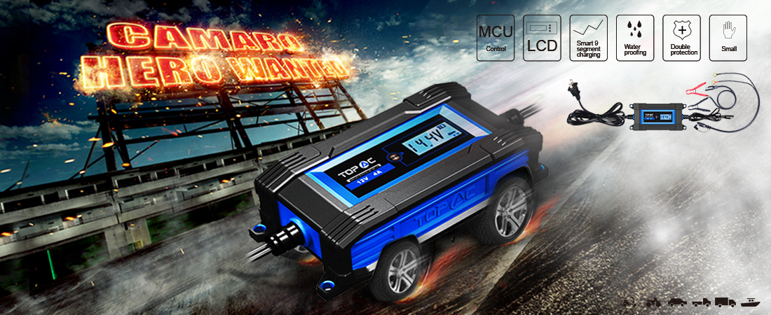 24 Volt 2/10A Smart Car Battery Charger TOPAC 12 Volt 2/10/20A 